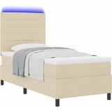  Krevet s opruga kutije s madracem Krema 90 x 200 cm tkanina Slike
