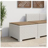 vidaXL Fotelja za jedan s Jastukom Izgled Ratan PP Bijela - Bijela Sofa s taupe jastučićem | shoptok.hr