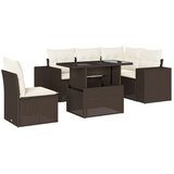 vidaXL 6-dijelni set vrtnih sofa od poliratana s jastucima smeđi | shoptok.hr