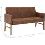  Klupa s naslonom za ruke od umjetne brušene kože 140 cm smeđa | shoptok.hr