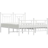  Metalni okvir kreveta uzglavlje i podnožje bijeli 140 x 190 cm | shoptok.hr