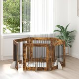  Vrata za pse s postoljem 6 pcs Dimljeni hrast 80 x 80 cm | shoptok.hr