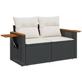  The living store vrtni kavč dvosed z blazinami črn poli ratan - vrtni kavč, (21449239) | Shoptok.si