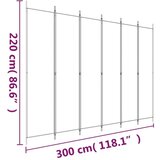 Sobna Paravan 6-delni bel 300x220 cm blago, (20594919) | Shoptok.si