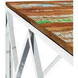  Klubska mizica srebrna nerjaveče jeklo in trden predelan les - Klubska Mizica, (21573477) | Shoptok.si