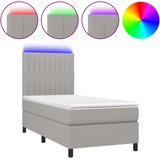  box spring s madracem LED svjetlosivi 100x200 cm tkanina | shoptok.hr