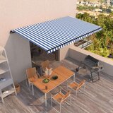Tenda na automatsko uvlačenje 500 x 350 cm plavo-bijela Cijene
