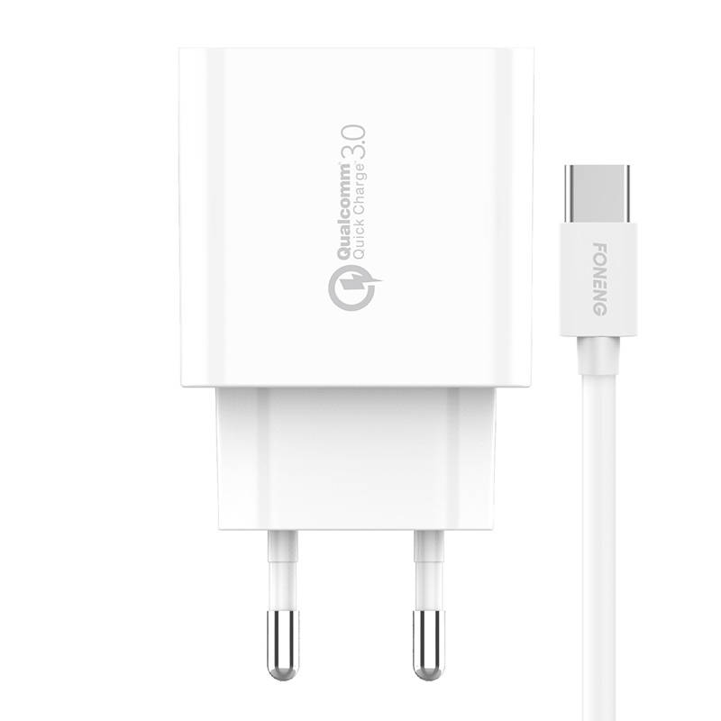Hitri polnilec 1x USB EU46 QC 3.0+ kabel USB Type C, (20628076)
