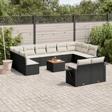 vidaXL 13-dijelni set vrtnih sofa s jastucima poliratan crni | shoptok.hr