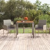 vidaXL Vrtni stol s drvenom pločom sivi 90 x 90 x 75 cm od poliratana Cijene