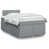 vidaXL Box spring postelja z vzmetnico svetlo siva 120x200 cm blago Cene