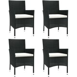 vidaXL Vrtne stolice s jastucima 4 kom. crne poli ratan (samo za UK/IE/FI/NO) | shoptok.hr