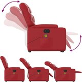  Električni masažni naslonjač na podizanje umjetna koža crveni | shoptok.hr