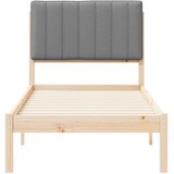  Krevetni okvir s tapiciranim uzglavljem Svijetlo siva Svjetlosiva 205.5 x 85.5 x 84.5 cm | Shoptok.si