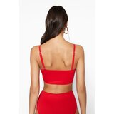 Trendyol Red Textured Strapless Bikini Top | shoptok.hr