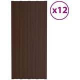 Krovni paneli 12 kom od pocinčanog čelika smeđi 100 x 45 cm | shoptok.hr