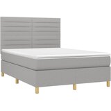  box spring s madracem LED svjetlosivi 140x200 cm tkanina | shoptok.hr