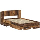 Okvir kreveta s pohranom s ladicama Staro drvo 120 x 190 cm | shoptok.hr