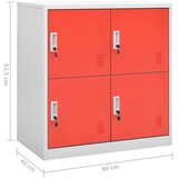  Ormarići s ključem 2 kom svjetlosivi/crveni 90x45x92,5 cm čelik | shoptok.hr