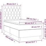  Box spring s madracem LED svjetlosivi 80x200 cm tkanina | shoptok.hr