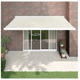vidaXL Zlozljiva tenda krem 4x3 m blago in aluminij | Shoptok.si