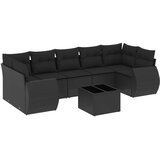  8-dijelni set vrtnih sofa od poliratana s jastucima crni | shoptok.hr