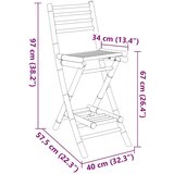  zložljiv vrtni stol, bambus, 2 kos | Shoptok.si