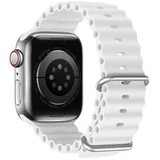 Ocean Wave - sport silicone strap for Apple Watch 42/44/45mm white