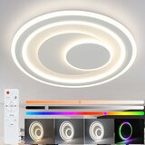 Nettlife LED stropna svetilka za dnevno sobo, zatemnljiva z daljinskim upravljalnikom, RGB vrtna svetilka, bela okrogla, 50 cm, RGB, (22110729) | Shoptok.si