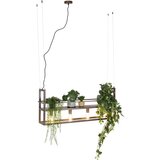 QAZQA Industrijska viseča svetilka rjave barve s stojalom s 4 lučmi - Cage Rack | Shoptok.si