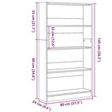  Regal za knjige bijeli 80x24x143 cm konstruirano drvo | shoptok.hr