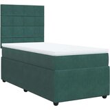 vidaXL Box spring postelja z vzmetnico temno zelen 90x190 cm žamet | Shoptok.si