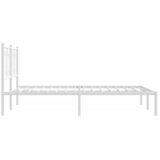  Metalni okvir za krevet s uzglavljem bijeli 140 x 190 cm | shoptok.hr