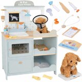 Kinder Home Dječja veterinarska klinika igračka – drveni veterinarski centar s priborom i plišanim psom, 89 × 57 × 30 cm | shoptok.hr