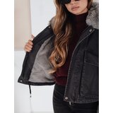 DStreet Kurtka jeansowa zimowa z futerkiem ciemnoszara | Shoptok.si