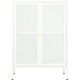  Komoda bijela 75 x 35 x 105 cm od čelika i stakla | shoptok.hr