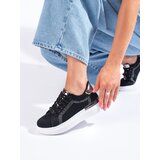 SHELOVET Textile sneakers on the platform black | Shoptok.si