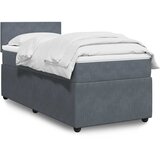 Box spring krevet s madracem tamnosivi 90x190 cm baršunasti | shoptok.hr