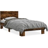  Okvir kreveta boja hrasta 75 x 190 cm konstruirano drvo i metal | shoptok.hr