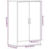 Ormarić za cipele crni hrast 60 x 35 x 92 cm od iverice | shoptok.hr