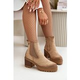 Boto Women's Insulated Heeled Boots Eco Suede Beige Irissinae | ePonuda.com