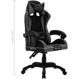  Racing stol z RGB LED lučkami sivo in črno umetno usnje, (20669316) | Shoptok.si