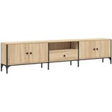 Maison Chic TV omarica - TV stojalo - Televizijska omarica s predalom sonoma hrast 200x25x44 cm inženirski les, (21699859) Cene