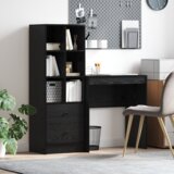 vidaXL Stol s pohranom Crni hrast Konstruirano drvo | shoptok.hr