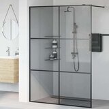  Zid za walk-in tuš Crna 140 x 195 cm Staklo otporno na udarce | shoptok.hr