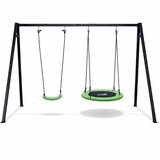  Dječje igralište s ljuljačkom i rodinim gnijezdom 2u1 260x173 cm - crno/zelena | shoptok.hr