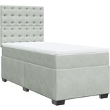 vidaXL Box spring postelja z vzmetnico svetlo siva 100x200 cm žamet, (21304806) Cene