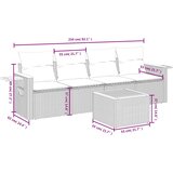  5-dijelni set vrtnih sofa od poliratana s jastucima sivi | shoptok.hr