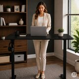  Električni radni stol 120x60 cm, podesiv po visini 72-118 cm, crni, ModernHome | shoptok.hr