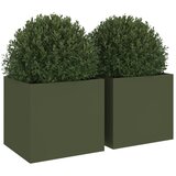  Sadilice 2 kom maslinaste boje 32x30x29 cm čelik | shoptok.hr